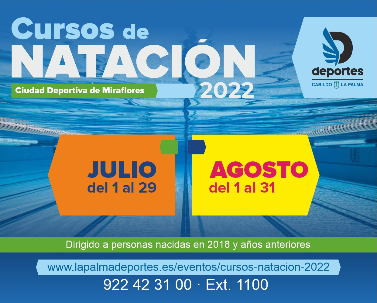 Deportes amplía el plazo de inscripción a los Cursos de Natación de este verano hasta el 24 de junio 