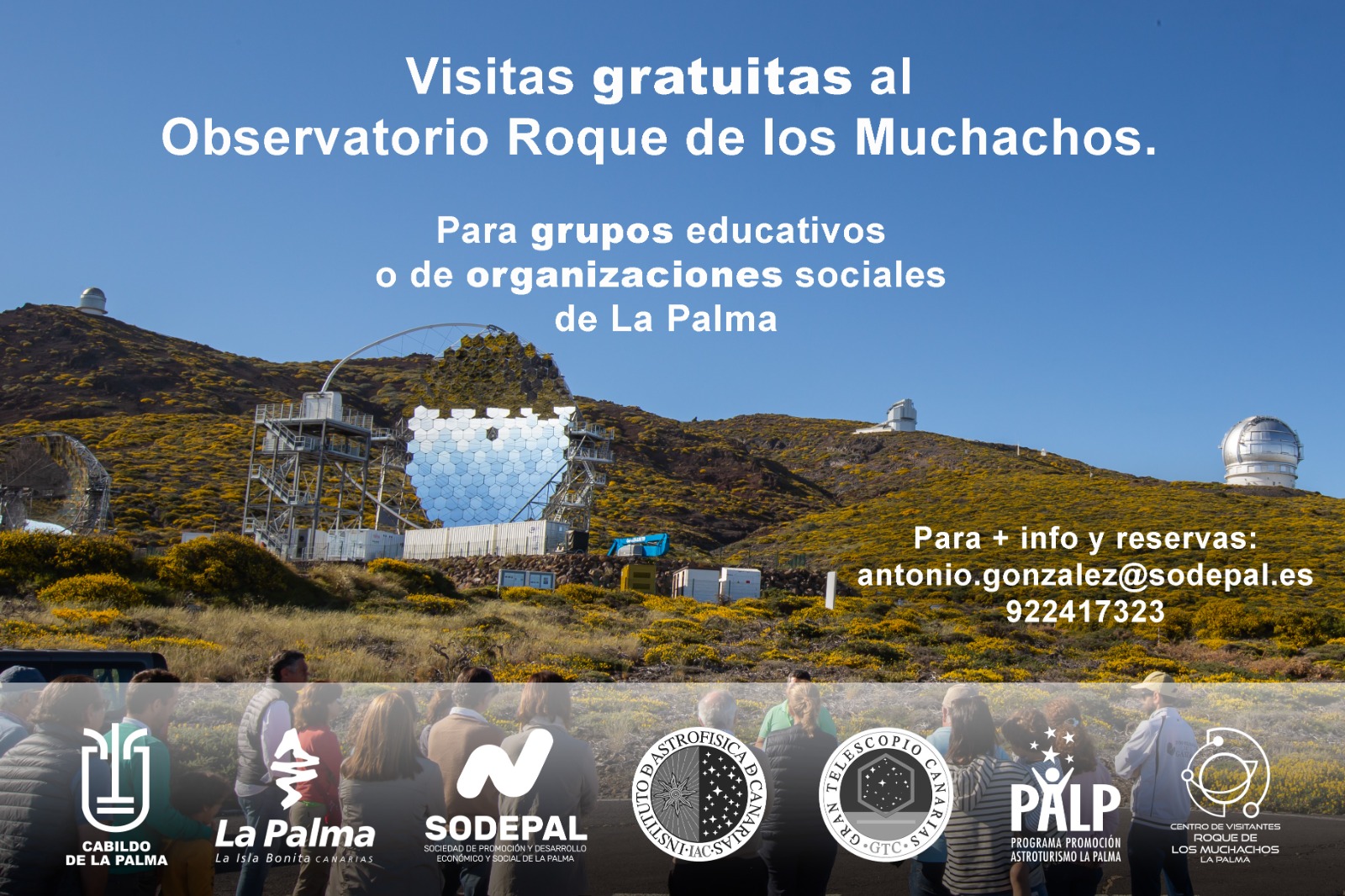 El Cabildo organiza visitas gratuitas al Observatorio del Roque de los Muchachos para grupos educativos o de organizaciones sociales 