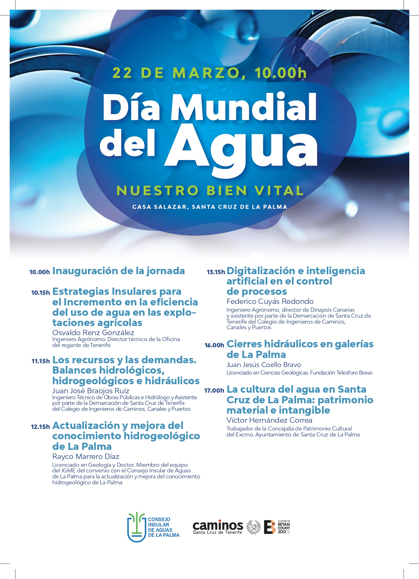 El Cabildo celebra el Día Mundial del Agua con una jornada dedicada a este bien vital