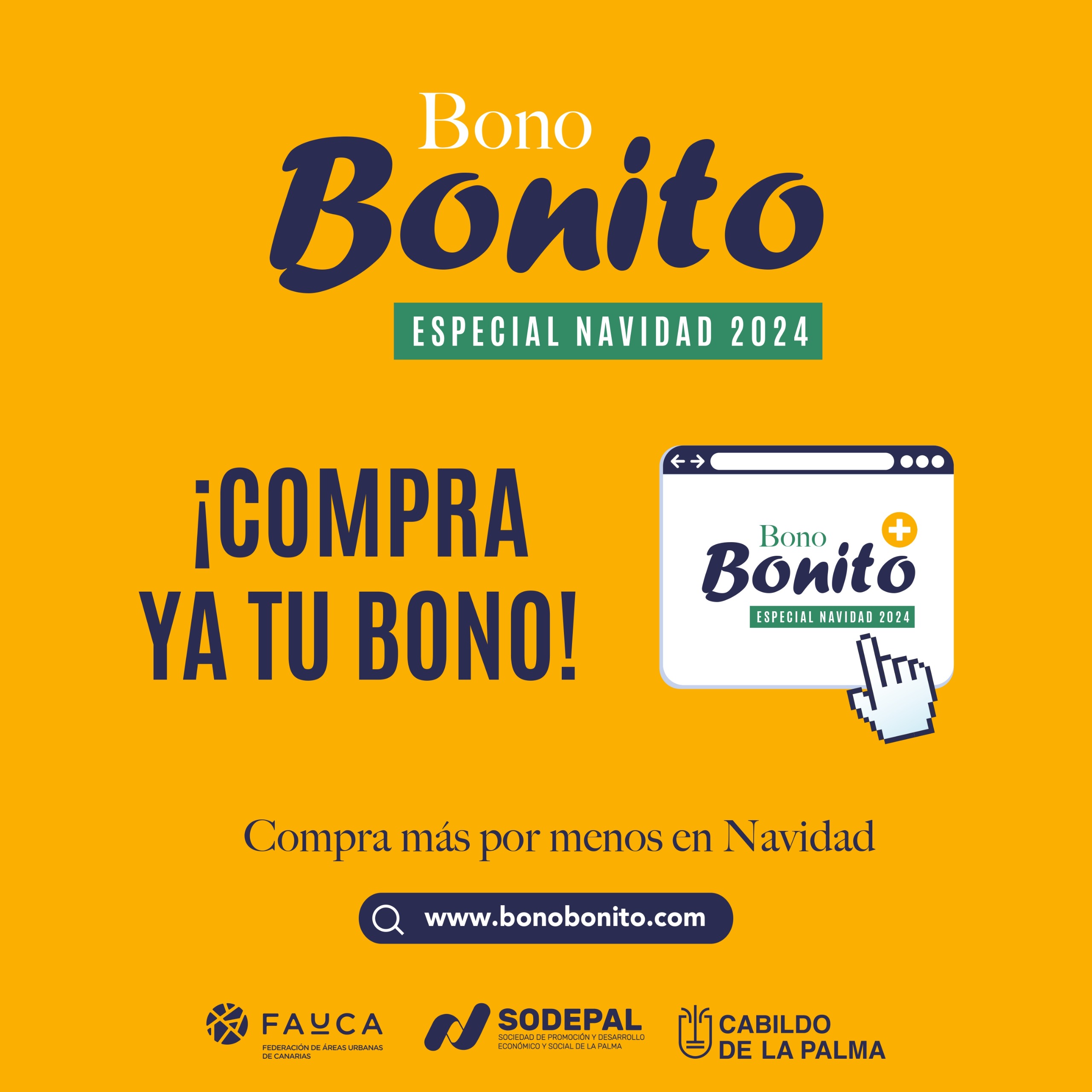 El Bono Bonito del Cabildo ya puede adquirirse para impulsar el tejido comercial durante estas fechas