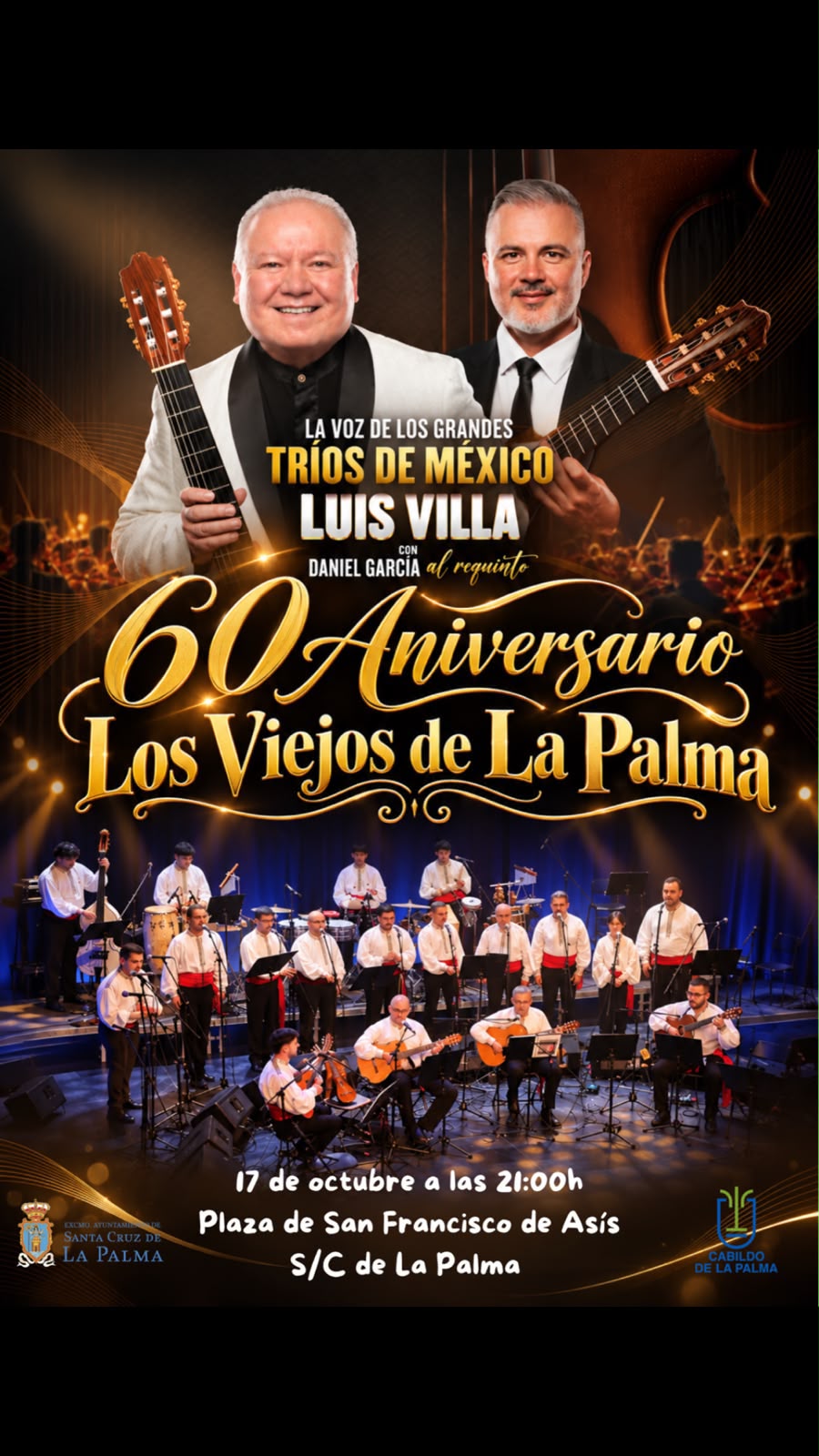Los Viejos de La Palma celebran sus 60 años de trayectoria con un concierto especial junto a Luis Villa