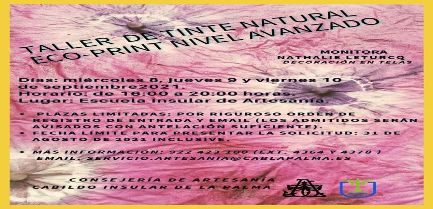 El Cabildo realiza una formación sobre utilización de tintes naturales en la Escuela de Artesanía