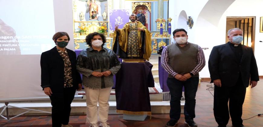 El Taller de Restauración del Cabildo recupera la talla de San Pedro de Tazacorte