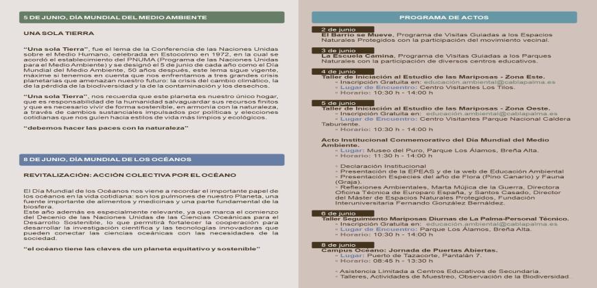El Cabildo reivindica el valor de los ecosistemas de La Palma en los días mundiales del Medioambiente y los Océanos