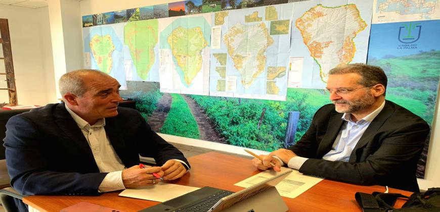 El Cabildo y Telefónica España acuerdan que a finales de 2023 el despliegue de fibra óptica en La Palma supere la media de Canarias