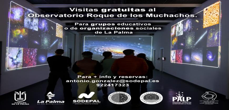 El Cabildo organiza visitas gratuitas al Observatorio del Roque de los Muchachos para grupos educativos o de organizaciones sociales 