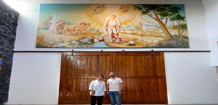 El Taller de Restauración del Cabildo concluye los trabajos de conservación y restauración del lienzo de San Isidro Labrador de la iglesia de La Laguna de los Llanos de Aridane