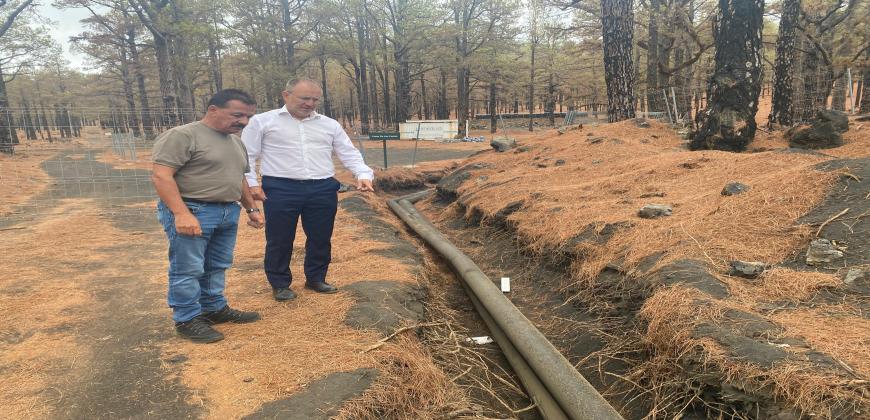 El Cabildo y Ayuntamiento de Fuencaliente protegen Los Canarios con una red contra incendios que también garantiza el abasto