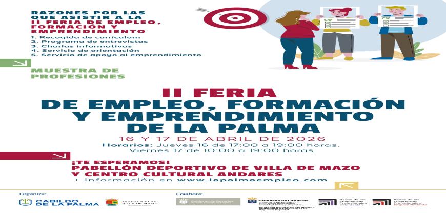 El Cabildo abre el plazo de inscripciones para participar en la II Feria de Empleo, Formación y Emprendimiento