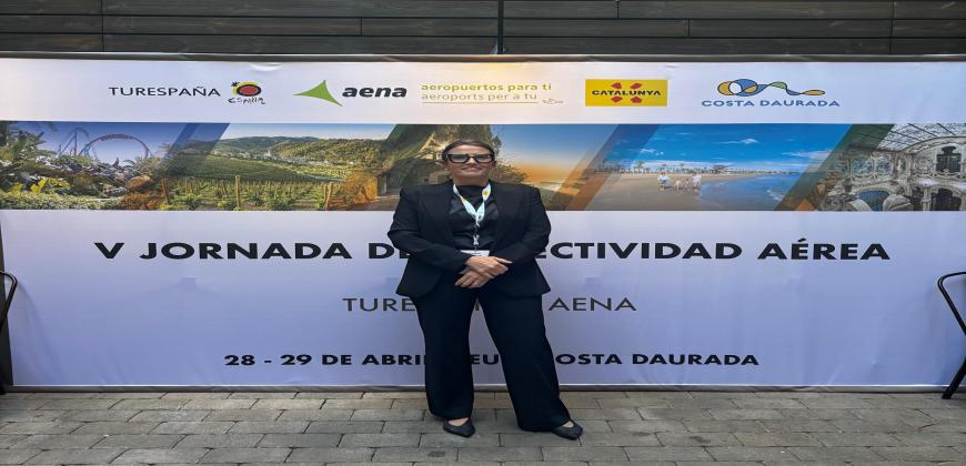 La consejera de Turismo, Raquel Rebollo, en las V Jornadas de Conectividad Aérea de Reus